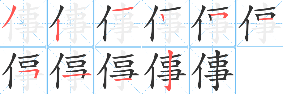倳 倳