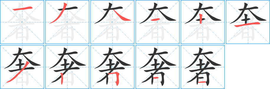 奢 奢