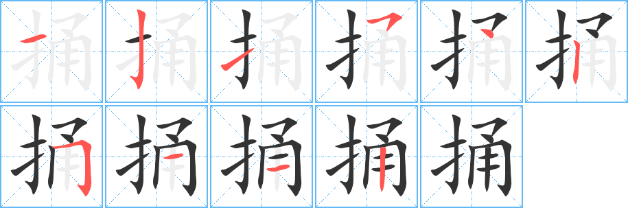 捅 捅