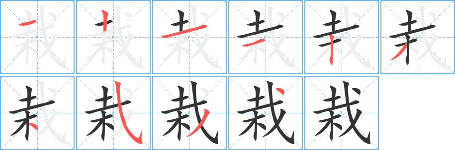 栽 栽