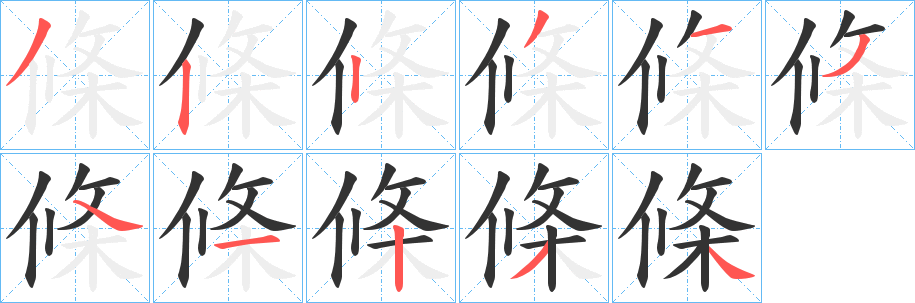 條 條