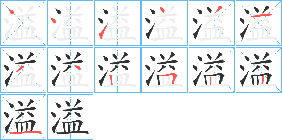 溢 溢